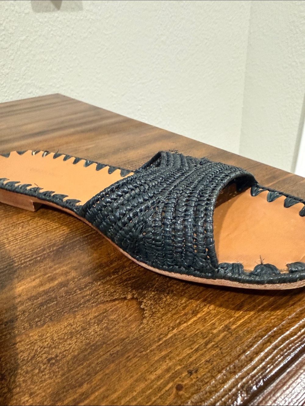 Carrie Forbes Fati Black Woven Raffia Sandal Size 39 - Picture 9 of 11